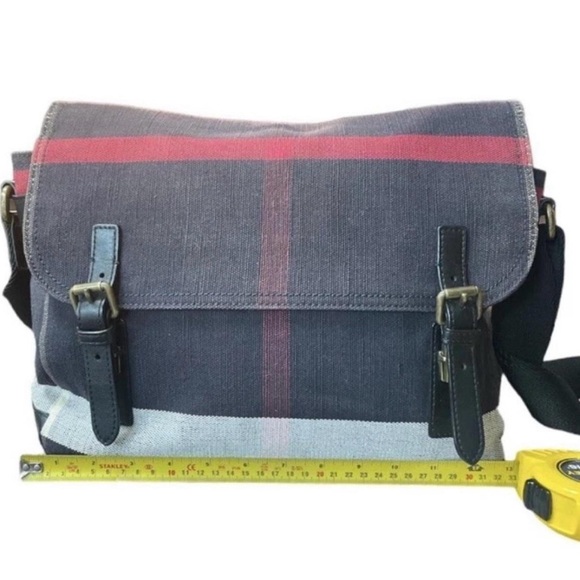 Burberry Gray and Red Messenger Bag